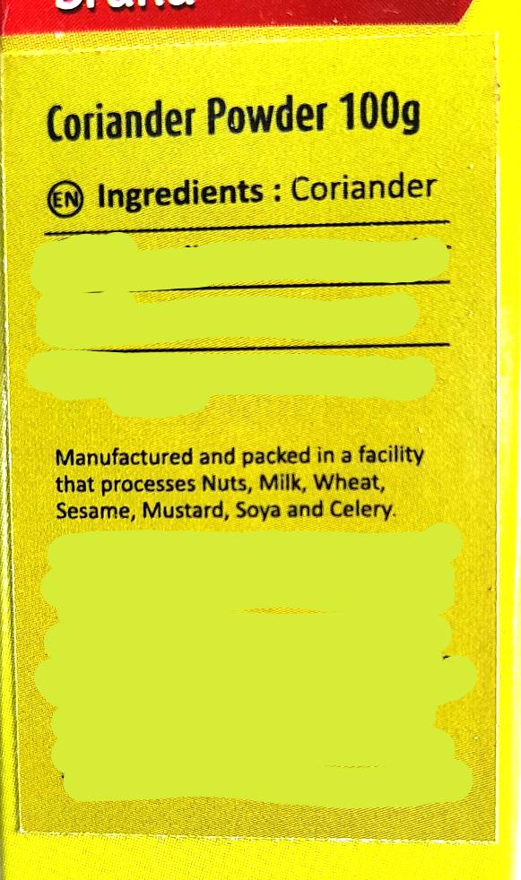 Suhana Coriander Powder 100g - Cestaa Retail