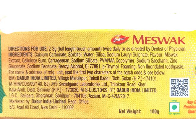 Dabur Meswak Toothpaste 100g - Cestaa Retail