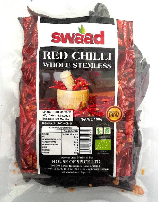 Whole dried Red Chilli 150g Swaad