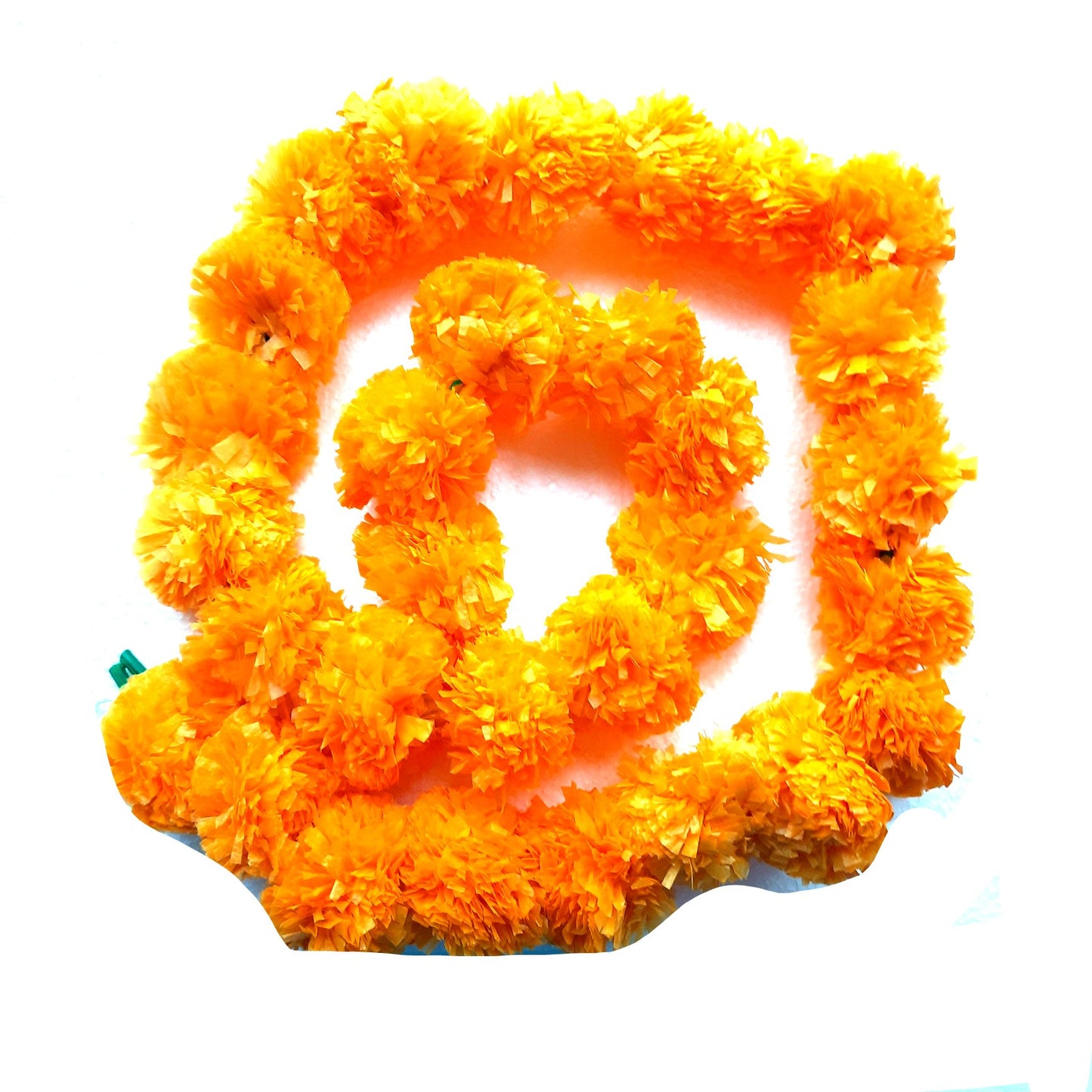 Artificial marigold flower string: Bright Orange