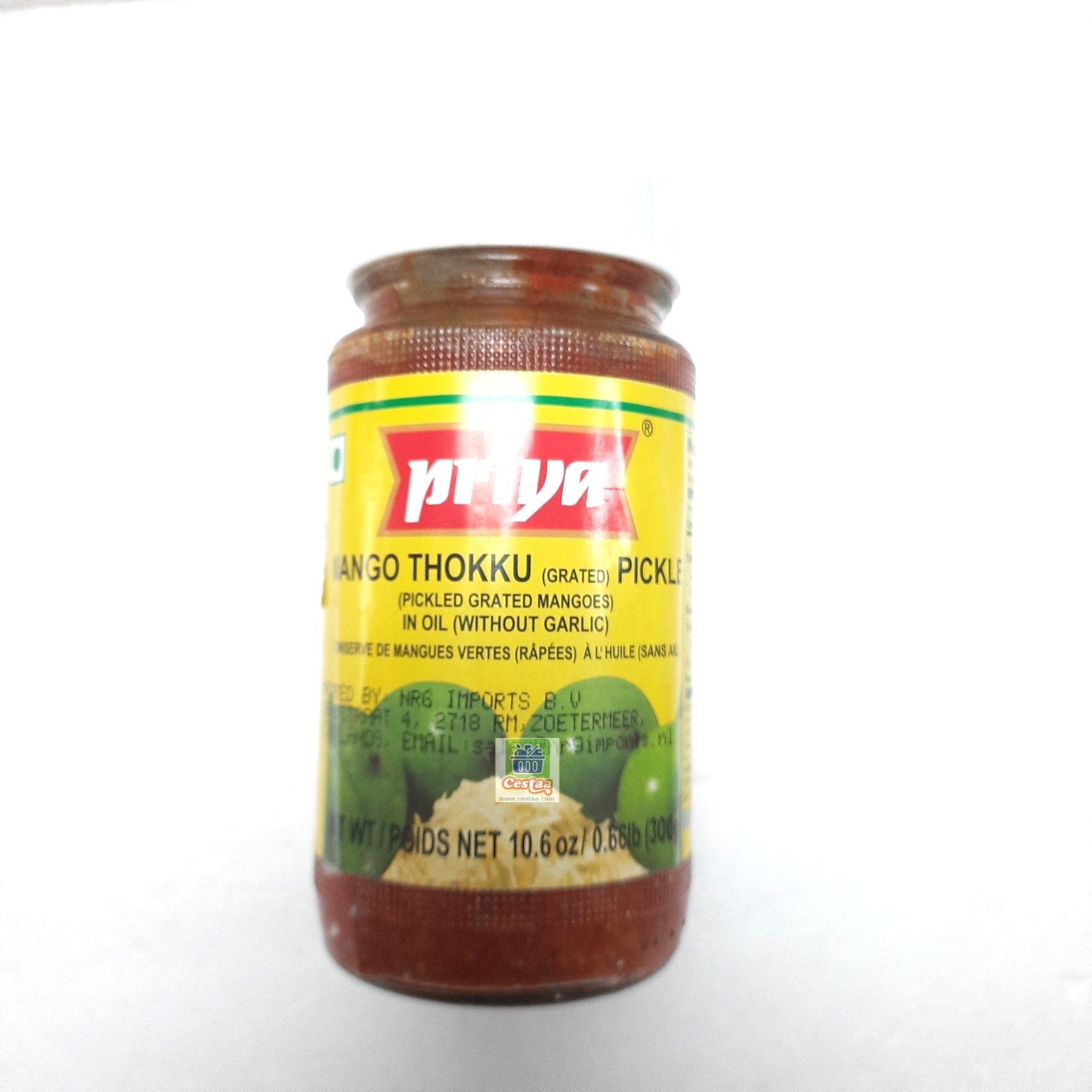 Priya Mango Thoku w/o Garlic Pickle 300g - Cestaa Retail