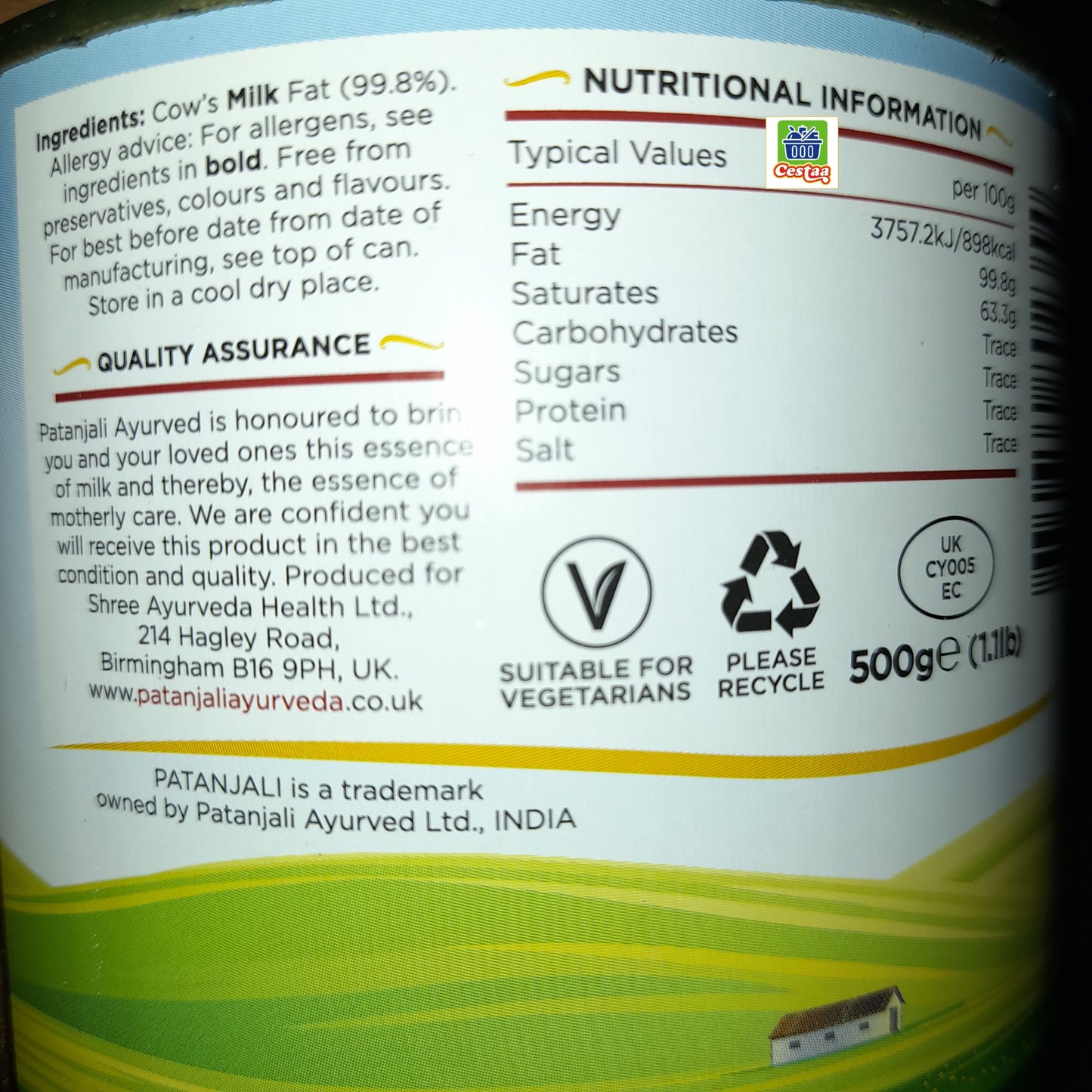 Patanjali Ghee 500g - Cestaa Retail