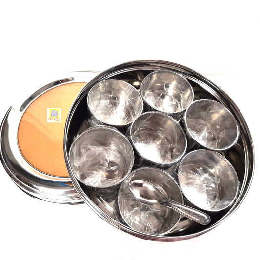 Indian Spice Box (Stainless steel)/Masala Dabba - Cestaa Retail