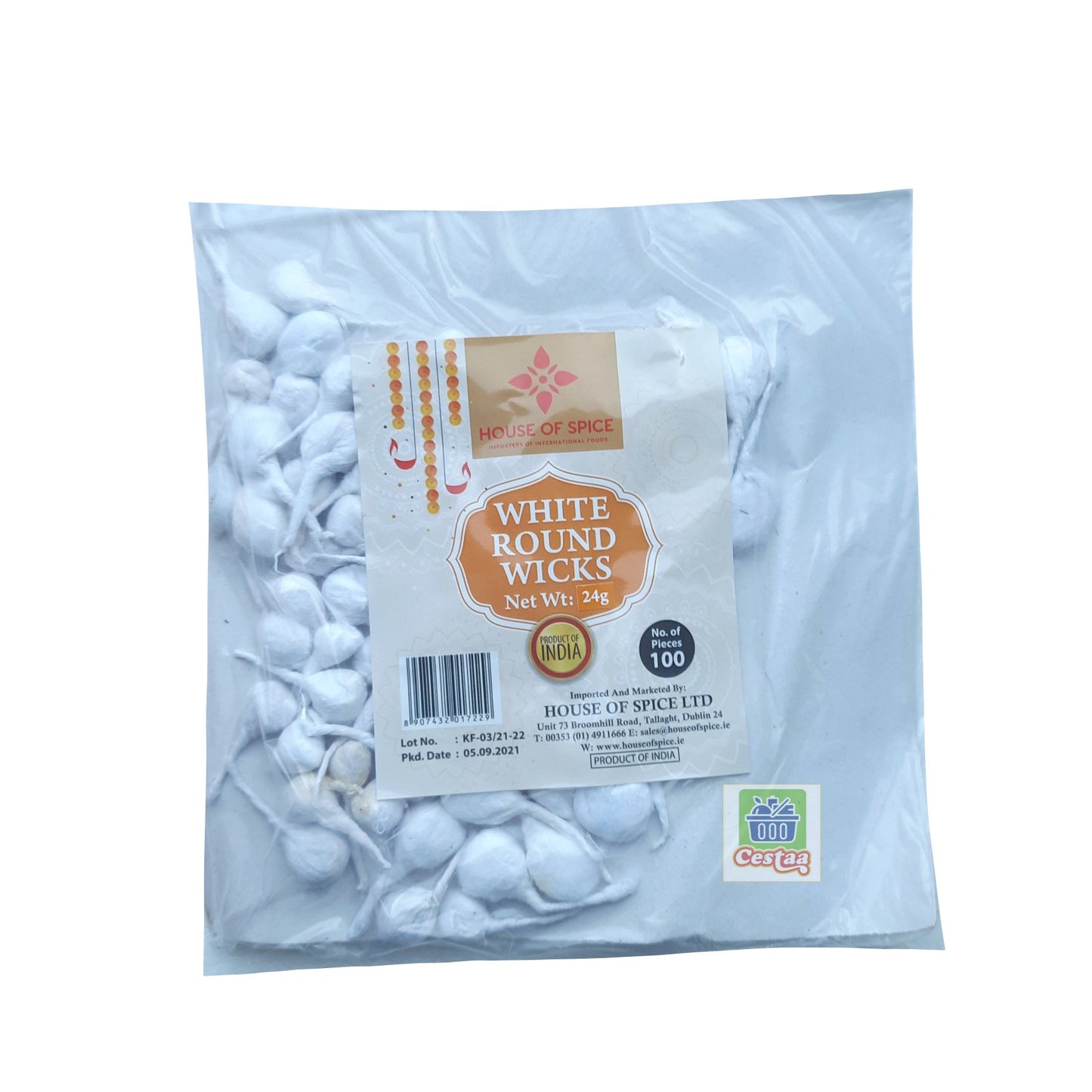 White Round Cotton wicks for Ghee lamp