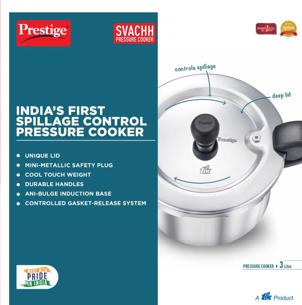 Prestige Svachh PRESSURE COOKER 3L  (Induction base)