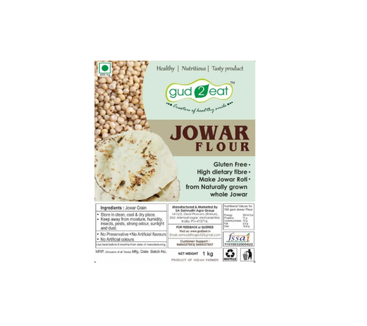 Jowar/Jwari/Jawar Bhakari (Sorghum Millet) Flour 1kg Gud2Eat