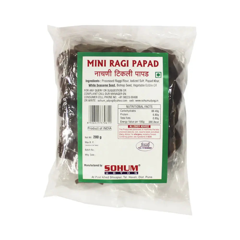 Sohum Mini Ragi Papad 200g