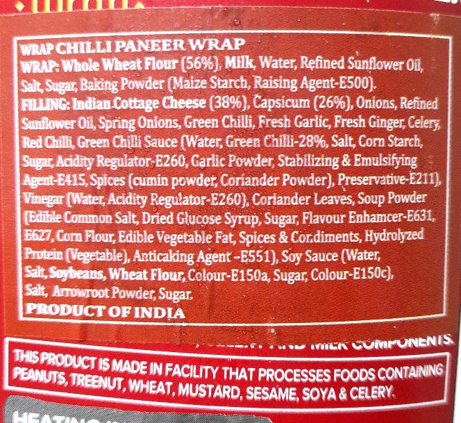 Frozen: Haldiram Schezwan Chilli Paneer Wrap 156g