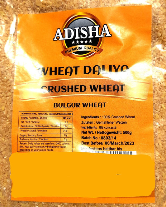 Adisha Cracked  Wheat suji / Rawa/ Daliya / Lapsi 500g