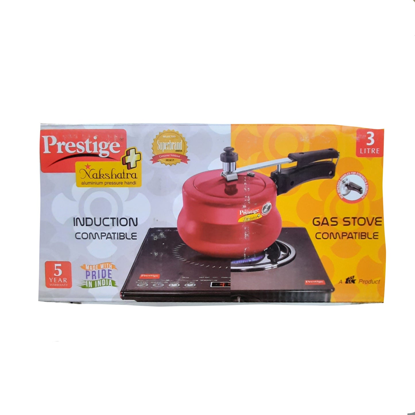 Prestige Red Induction Pressure Cooker 3L