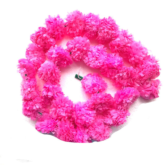 Artificial marigold flower string:  Pink