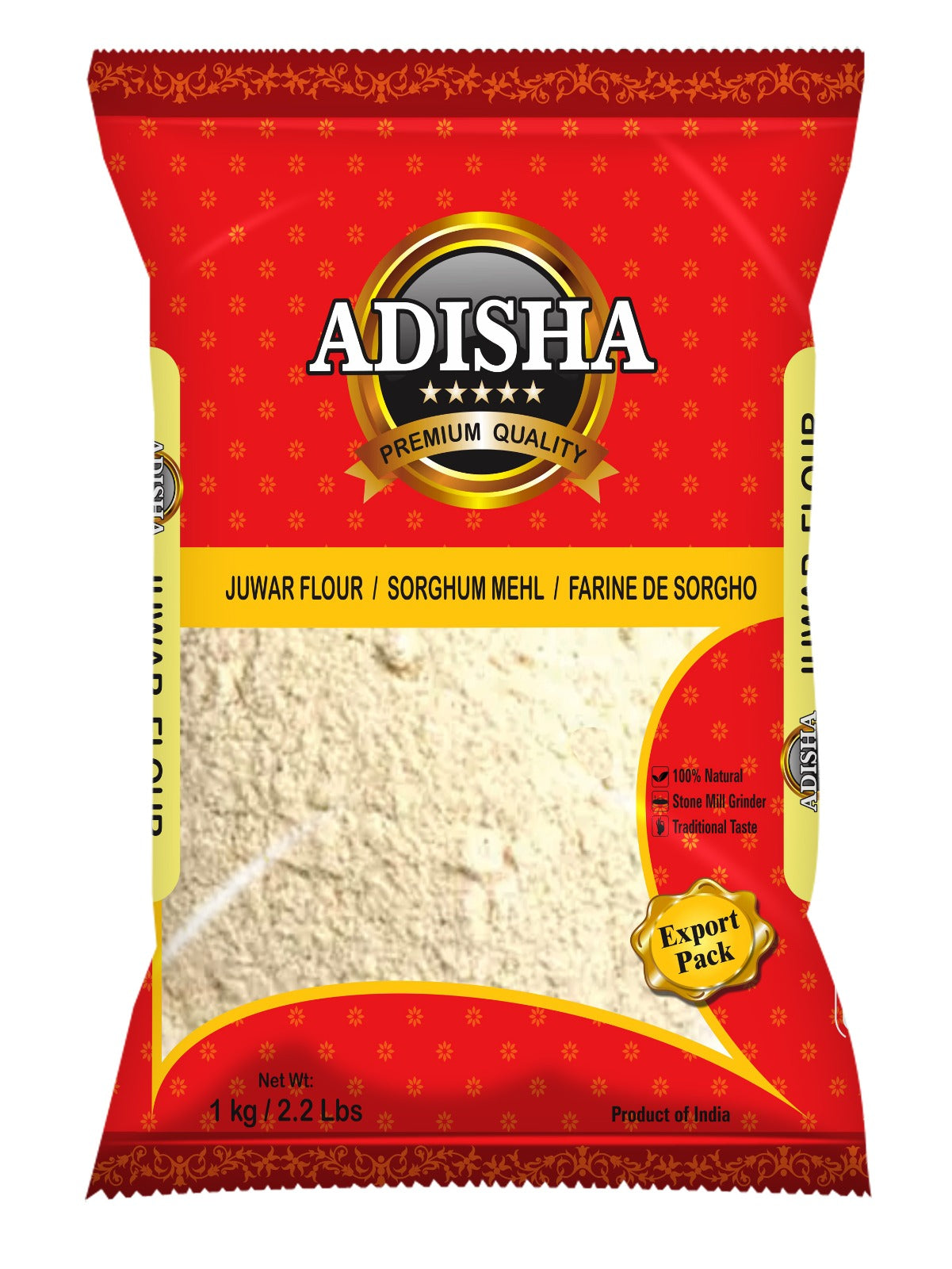 Adisha Jowar/Jwari/Jawar Bhakari (Sorghum Millet) Flour 1Kg - Cestaa Retail