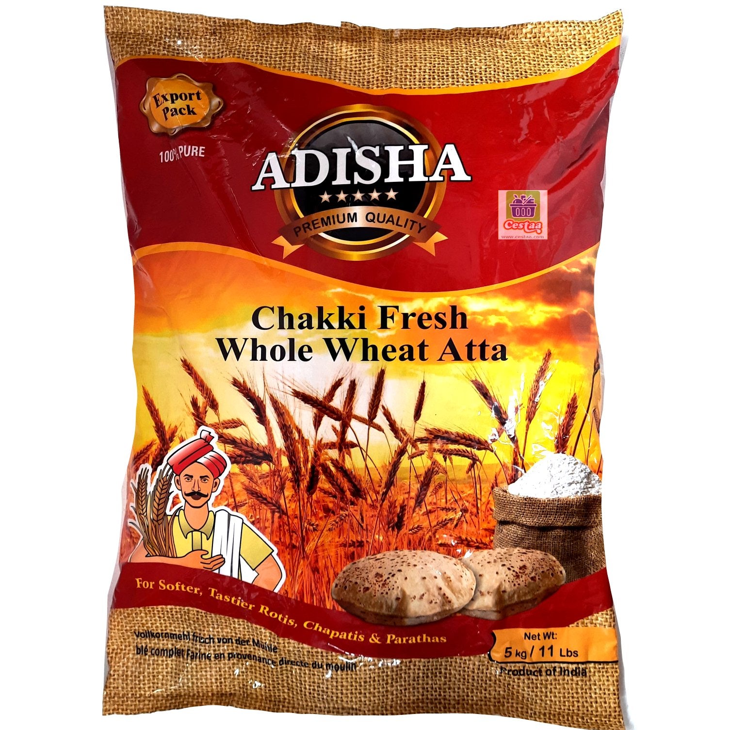 Adisha Wheat Flour/Atta (100% Quality) 5Kg - Cestaa Retail