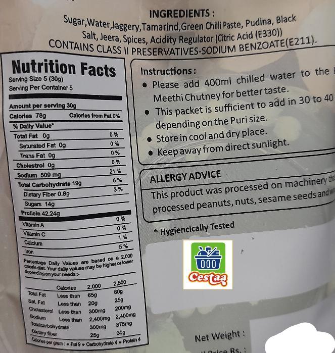 Ganesh Pani Poori Chutney 150g - Cestaa Retail