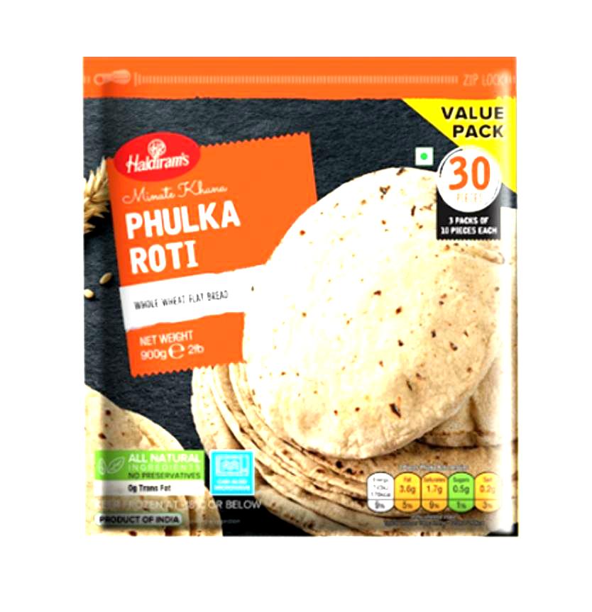Frozen:  Value pack Haldiram Phulka Roti 900g
