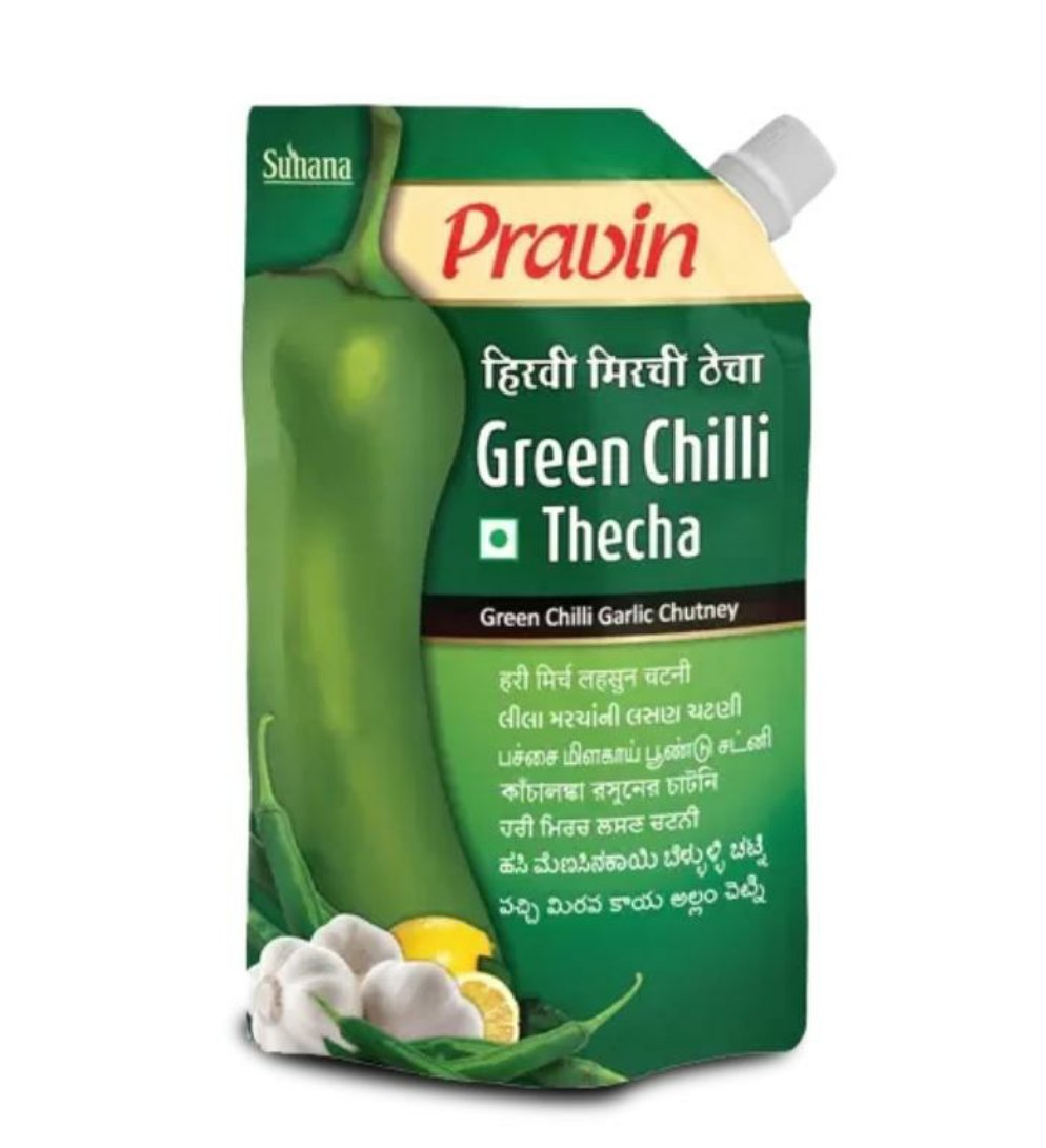 Pravin Green Chilli Thecha (Spicy Chutney) 200g